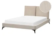 Bett mit Lattenrost Cord MELLE 140 x 200 cm Taupe_882199
