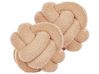 Dekokissen 2er Set MALNI 19 x 19 cm Bouclé Beige Ohne Muster
