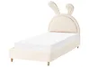 Kinderbett Kaninchen Samtstoff LALLIAS 90 x 200 cm Beige