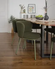 Set of 2 Dining Chairs MINA II Boucle Dark Green_983498