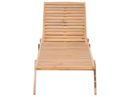 Sonnenliege mit Kissen CESANA PREMIUM mit Relaxfunktion Akazienholz Blau_1070543