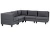 Modul Ecksofa 5-Sitzer UNSTAD Stoff Dunkelgrau rechtsseitig