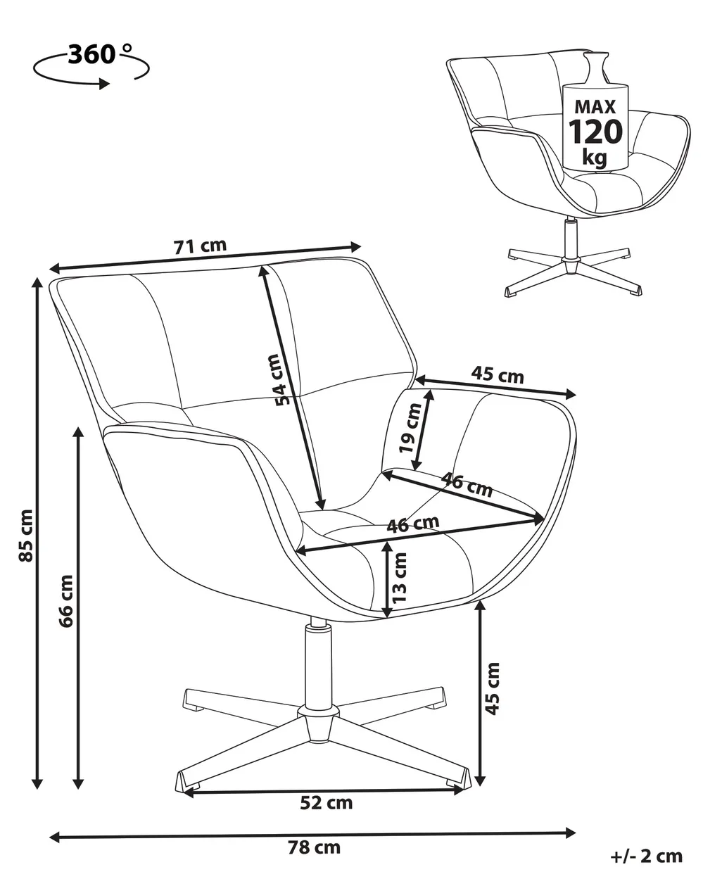 Drehsessel AUMA Stoff Weiß_1072730
