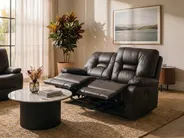 Sofa Set manuell verstellbar 6-Sitzer BERGEN Kunstleder Braun_1085295