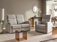 Electric Recliner Chair VERDAL with Footrest Velvet Beige_1080984