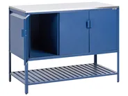 Outdoor-Küche 2er Set mit Spüle MAENZA Blau Metall_1044967