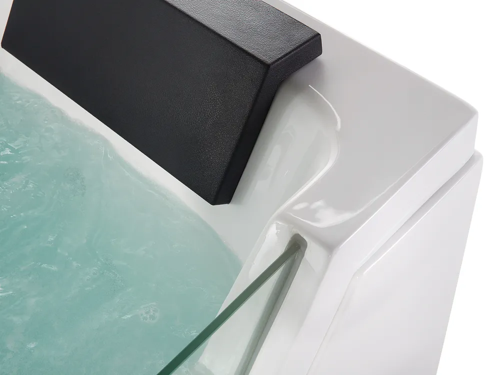 Whirlwanne Eckmodell mit LED SAMANA 174 x 79 cm Weiß_559605