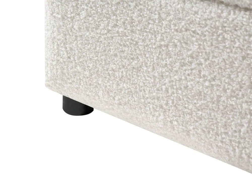 Bett mit Stauraum MASSOGNES Bouclé Cremeweiß 140 x 200 cm_1030360