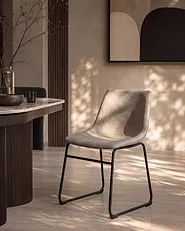 Set of 2 Dining Chairs BATAVIA Fabric Beige_1151299
