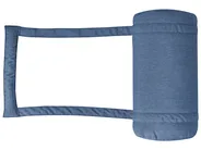 Sonnenliege mit Kissen BRESCIA PREMIUM Akazienholz Blau_1070589