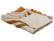 Kuscheldecke MATHURA Baumwolle 130 x 180 cm Beige_829265