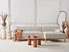 Ecksofa SOSJO Stoff Hellbeige linksseitig
