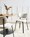 Set of 2 Dining Chairs BRONTE Fabric Light Beige