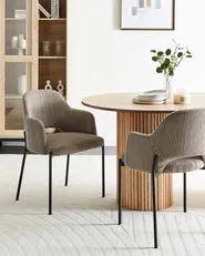 Set of 2 Dining Chairs RATON Corduroy Taupe_962528
