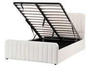 Bett mit Stauraum LUNAN Bouclé Weiß 120 x 200 cm_1048273
