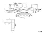 Garten Ecksofa mit Tisch 5-Sitzer MYKONOS zertifiziertes Akazienholz Cremeweiß rechtsseitig_878032