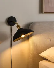 Wandlampe YERALA verstellbar Mangoholz Schwarz_867911