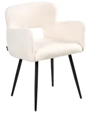Set of 2 Dining Chairs SANILAC Boucle White_877437