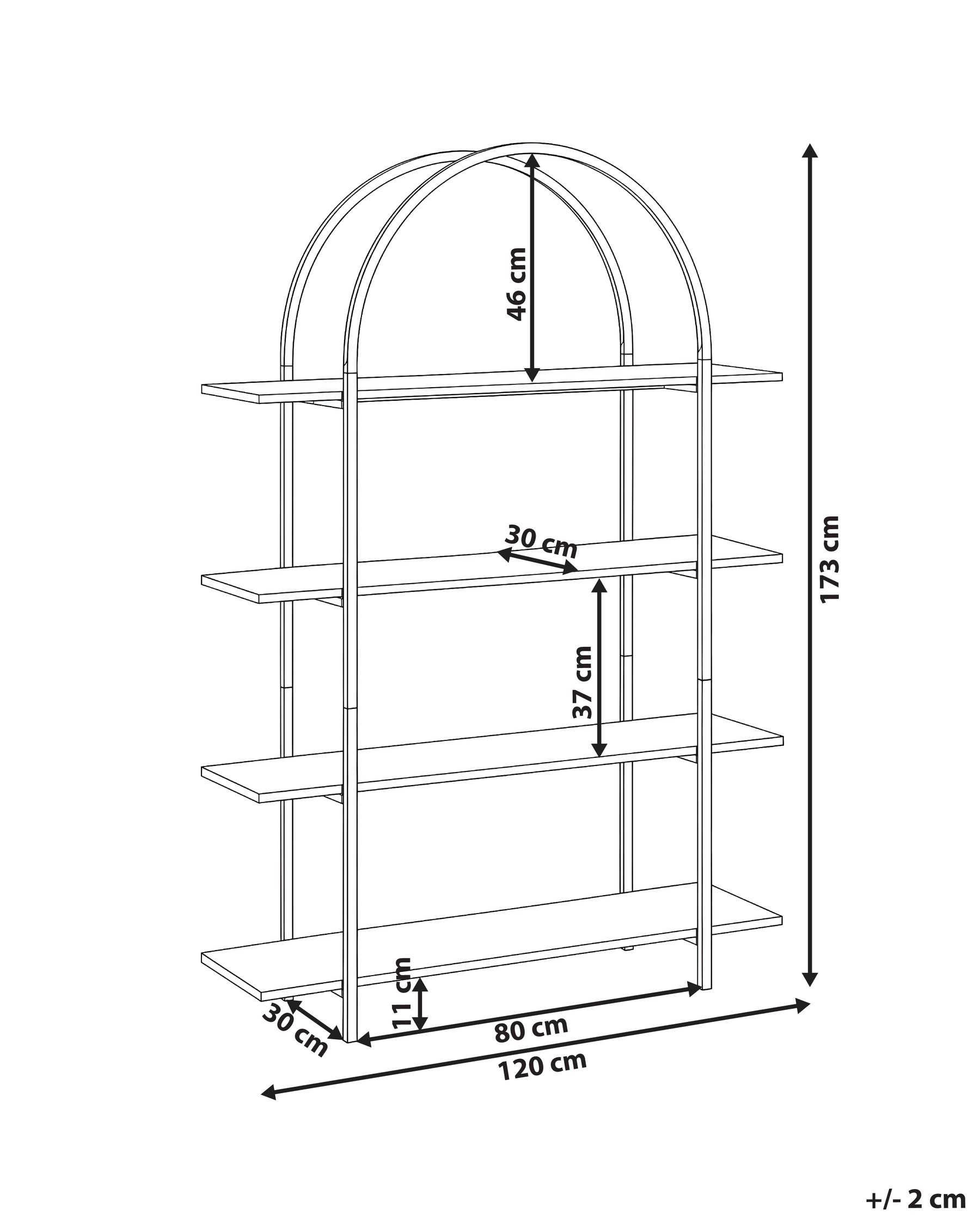 4 Tier Bookcase FREMANTLE 173 cm Beige_1187986