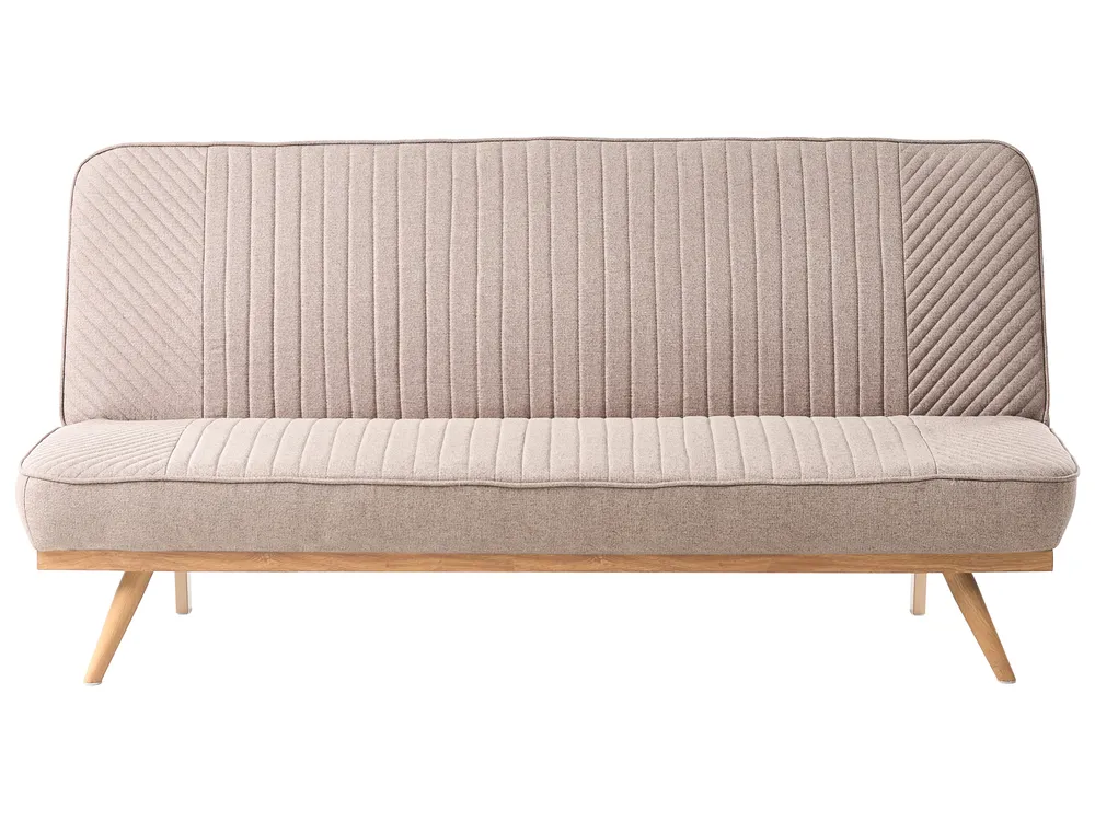 Schlafsofa 2-Sitzer KALFAFEL Stoff Hellbraun