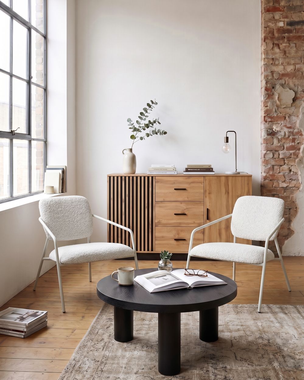 Set of 2 Armchairs LOA Fabric Off-White