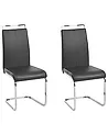 Set of 2 Dining Chairs GREEDIN Faux Leather Black