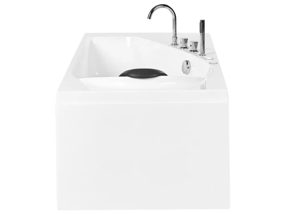 Whirlwanne Eckmodell mit LED CAURA 175 x 80 cm Weiß rechtsseitig_1017105