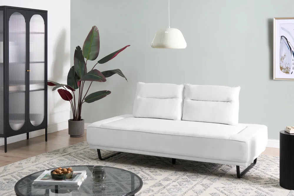 Sofa 3-Sitzer FAXEN Stoff Weiß_1025203