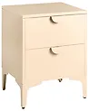 Nachttisch mit 2 Schubladen ARDURA Metall Beige
