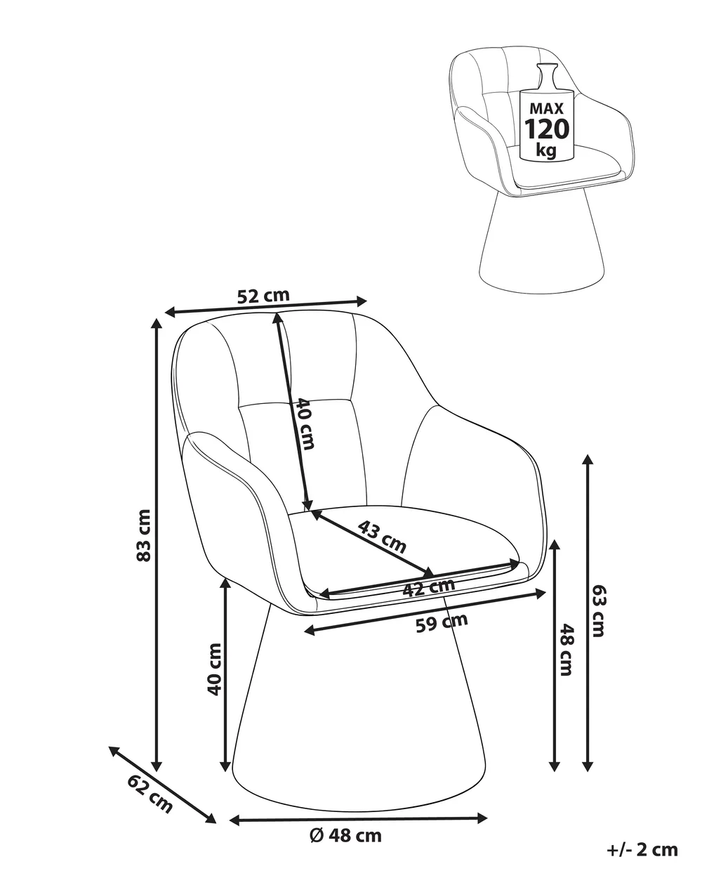 Dining Chair LIVONIA Chenille Off-White_1116864
