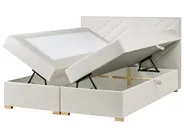 Boxspringbett mit Stauraum ESQUIRE Stoff Cremeweiß 180 x 200 cm_1016151