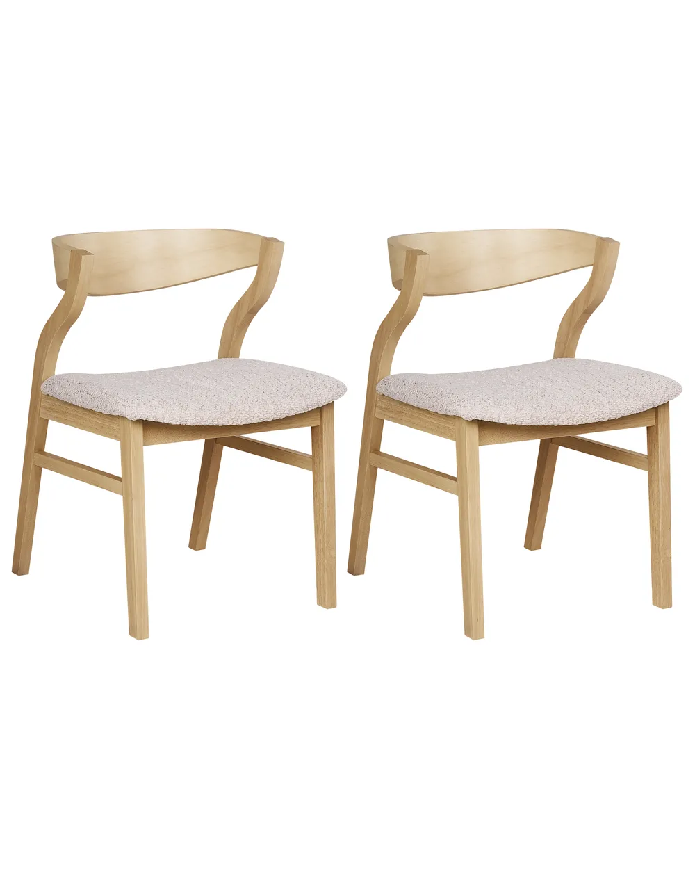 Set of 2 Dining Chairs MAROA Wood Light Beige_1022214