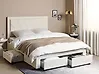 Bett mit Schubladen LIEVIN Samtstoff Hellbeige 160 x 200 cm