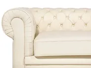 Sofa 3 Seater CHESTERFIELD Leather Light Beige_539799