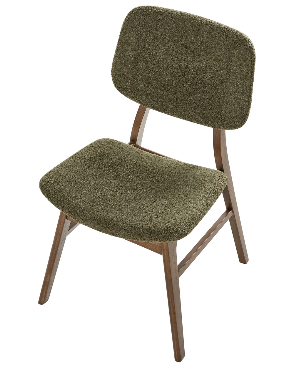 Set of 2 Dining Chairs ELAINE Boucle Dark Brown/ Green_1015951
