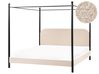 Himmelbett Bouclé DANNEMOIS 180 x 200 cm Beige