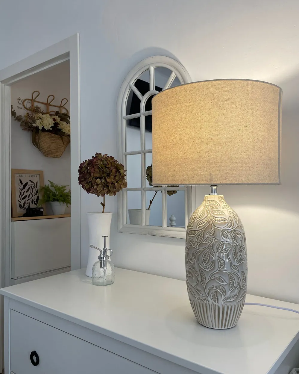 Table Lamp SALZA Ceramic Beige