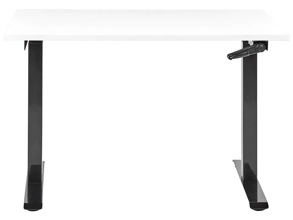 Schreibtisch manuell höhenverstellbar DESTINES 120 cm 72 cm Weiß / Schwarz_898863