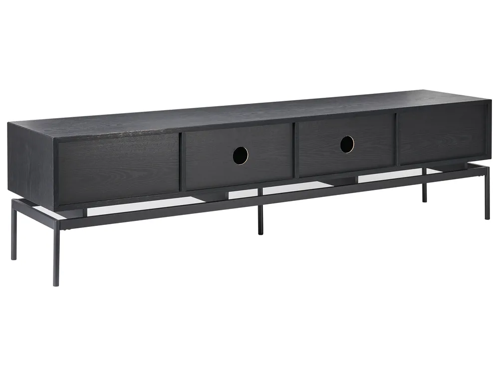 TV Stand LANCELIN Black/ Light Brown_1057136