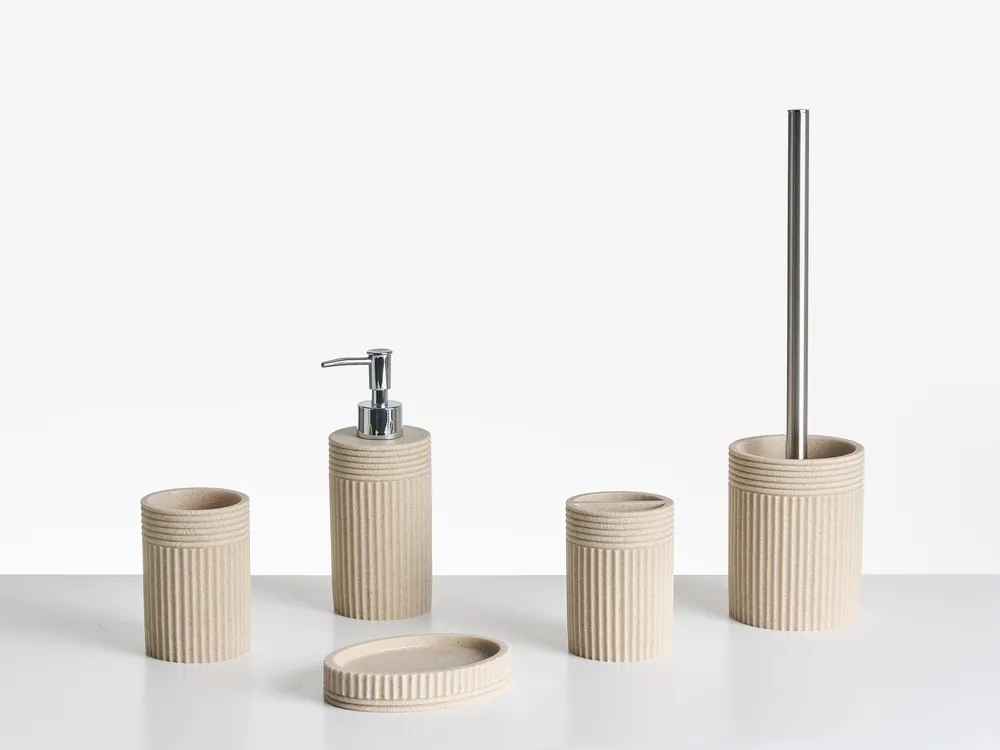 Badaccessoires Set 5-teilig CHANCAY Hellbeige