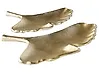 Dekotablett 2er Set Blatt PALENQUE Metall Gold