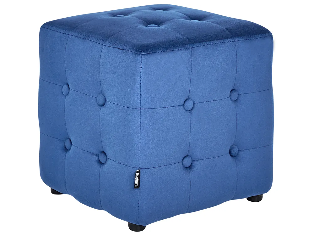 Pouf WISCONSIN Samtstoff Blau