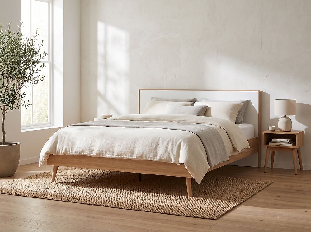 Bed SERRIS 180 x 200 cm (EU Super King) Light Brown