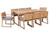 Gartenmöbel Set 8-Sitzer SASSARI II inkl. Kissen zertifiziertes Akazienholz Blau