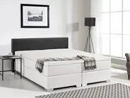Boxspringbett Kunstleder PRESIDENT 160 x 200 cm Schwarz / Weiß_709159