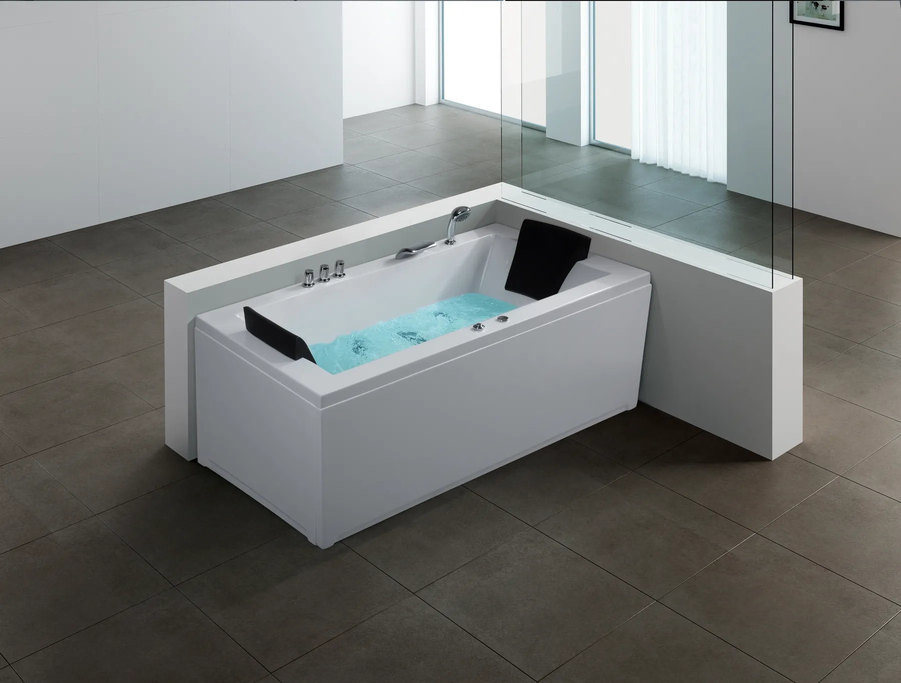 Corner Hot Tub with LED VARADERO 1830 x 900 mm White Left Hand_706936