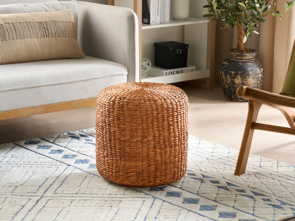 Pouffe BICHIR II Water Hyacinth Light Brown