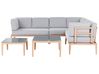 Garten Ecksofa mit Tisch 6-Sitzer RIMA III modular Metall Grau linksseitig