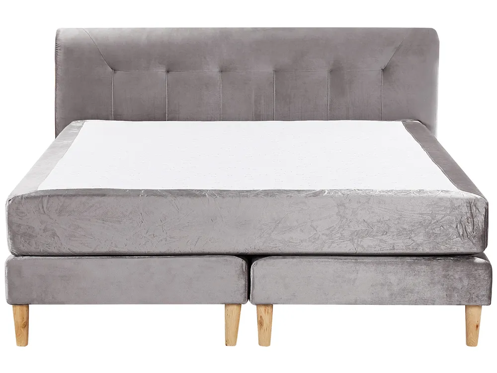 Kontinentalna postelja Žamet MARQUISE 160 x 200 cm Siva_796503
