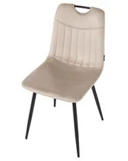 Set of 4 Dining Chairs ARGYLE Velvet Taupe_1136336
